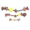 Rope Bone W/3 Knots & Tennis Ball-Multi Colour